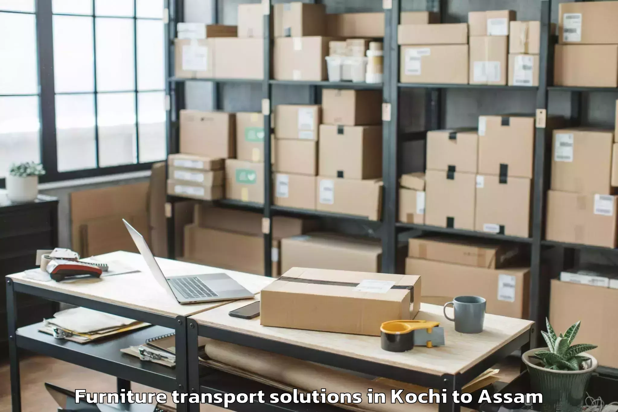 Reliable Kochi to Jorhat West Furniture Transport Solutions